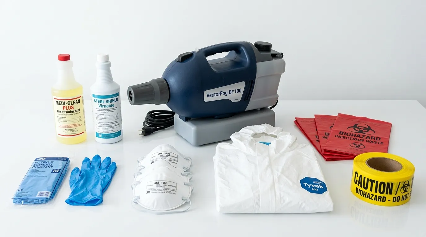 Professional biohazard remediation crew working in Adelanto