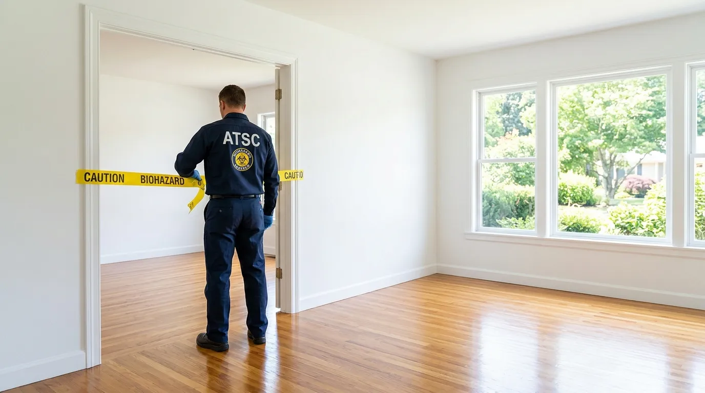 Certified biohazard cleanup crew performing Trauma Scene Cleanup in Adelanto